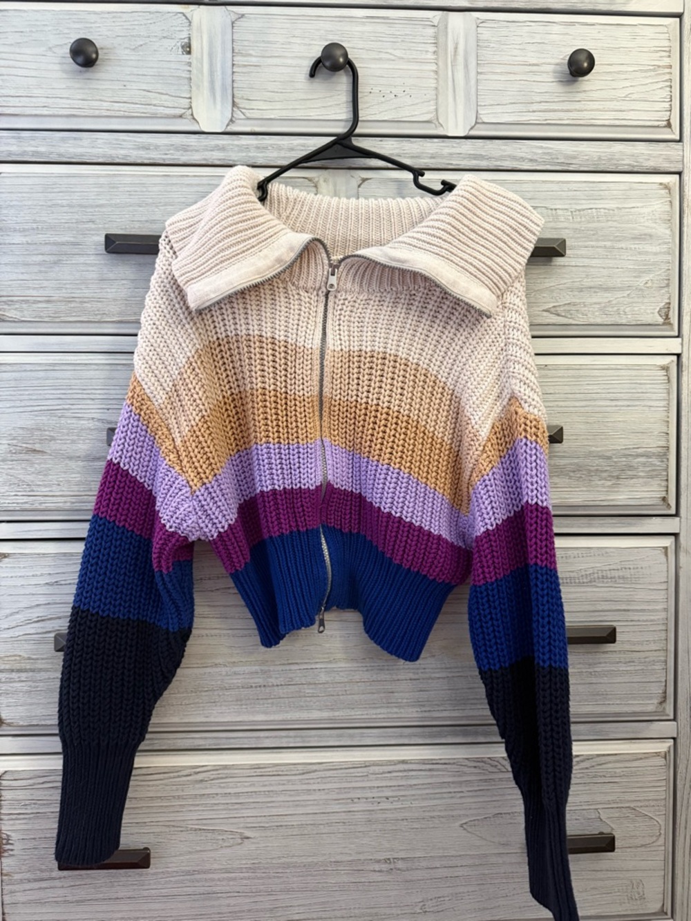 RARE Aerie color block zip up sweater!